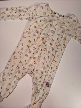 Magnetic Me Cream Floral & Animal Print Footie